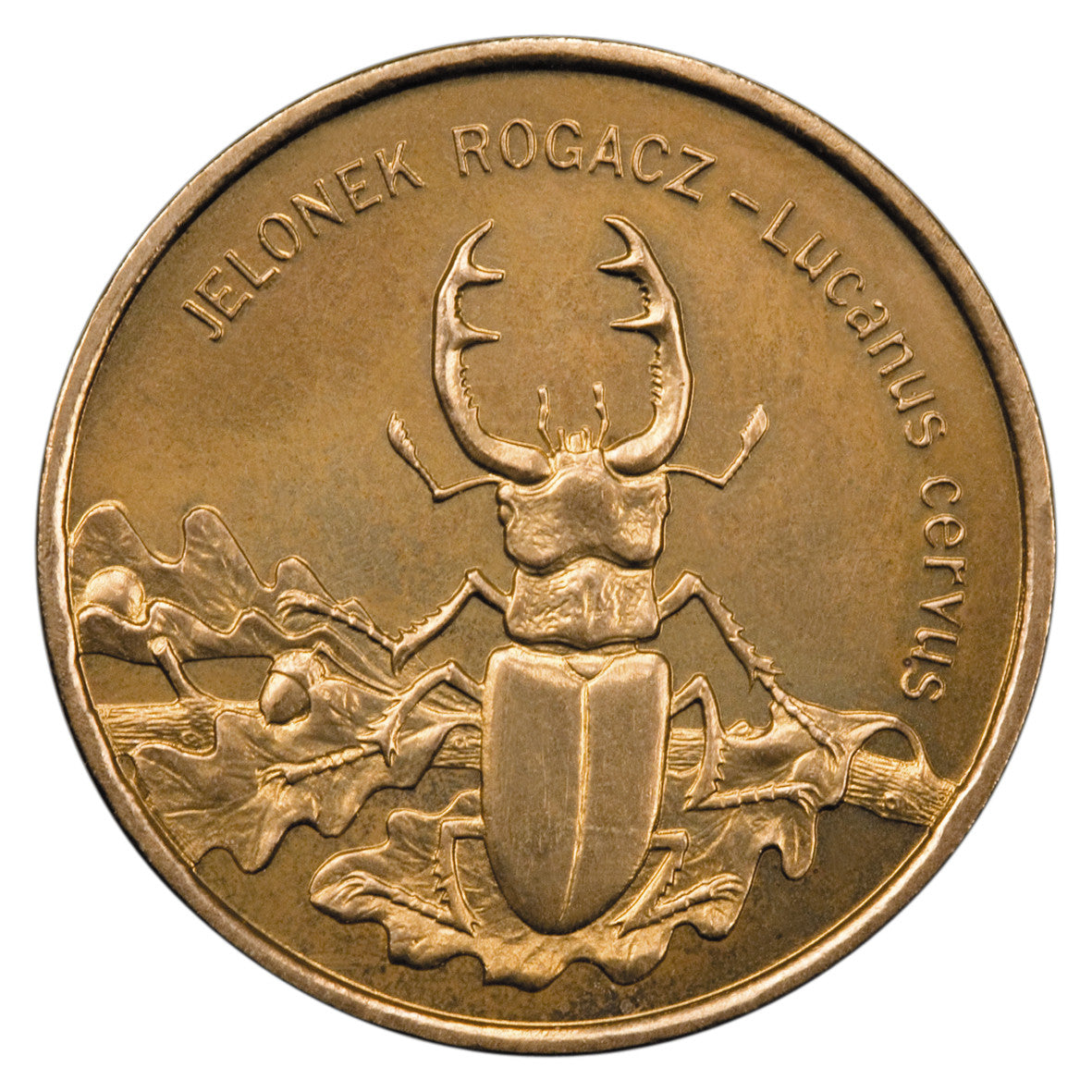 2 zł 1997 - Zwierzęta świata: Jelonek rogacz (łac. Lucanus cervus)