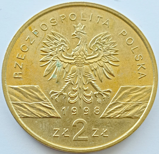 2 zł 1998 - Zwierzęta świata: Ropucha paskówka