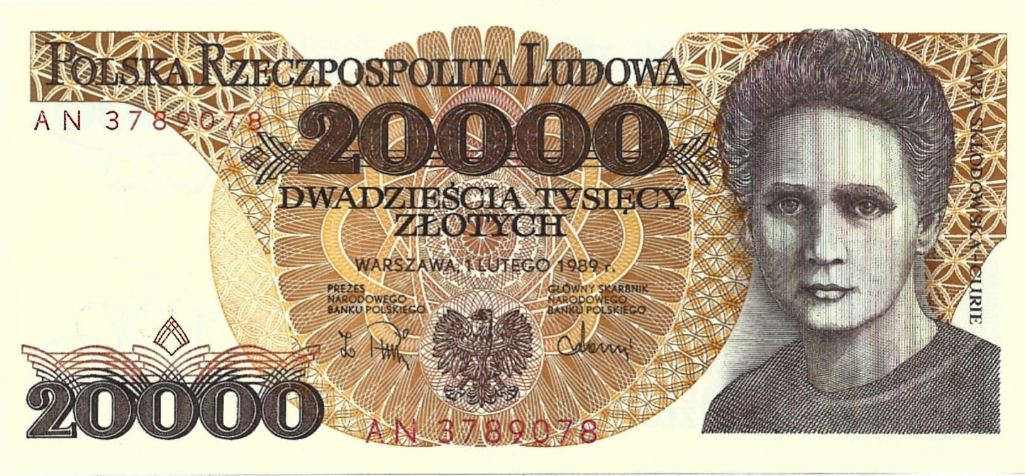 20 000 Złotych 1989 - UNC