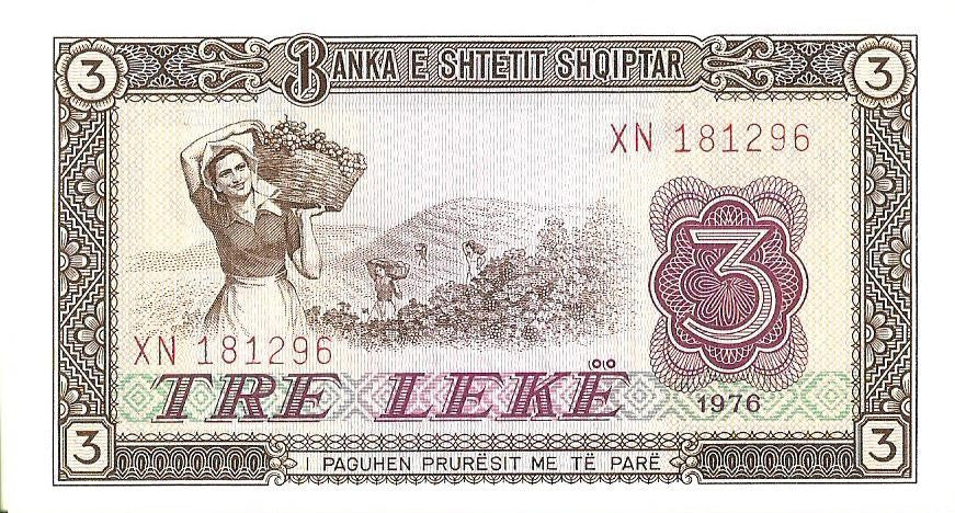 Albania 3 Lek 1976 - UNC