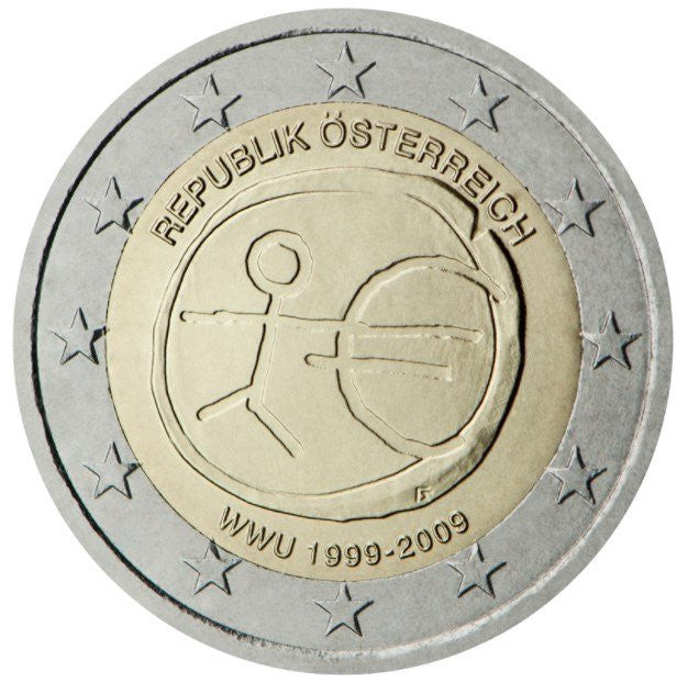 Austria 2 euro 2009 10-lecie wprowadzenia systemu euro (Austria)