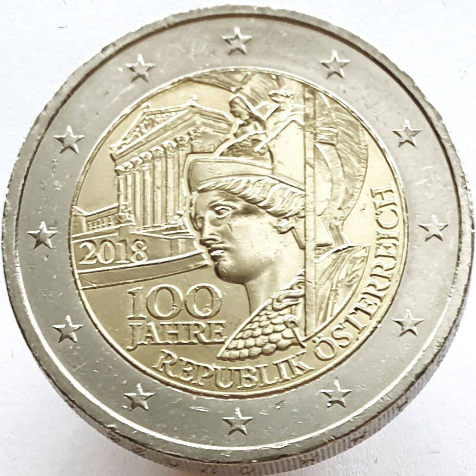 Austria 2 euro 2018 100 lat Republiki Austrii