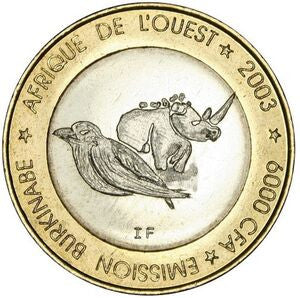 Burkina Faso 6 000 Franków 2003