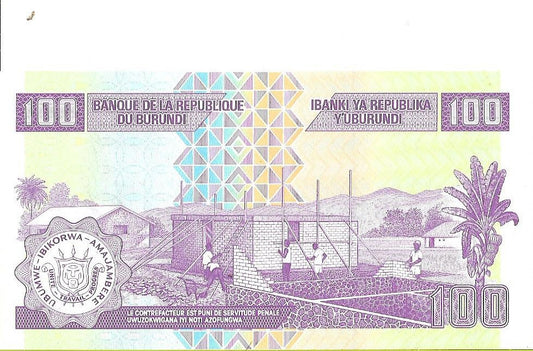 Burundi 100 Franków 2011 - UNC