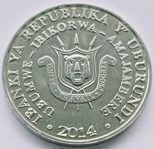 Burundi 5 Franków 2014 Dzioborożec (Bycanistes bucinator)
