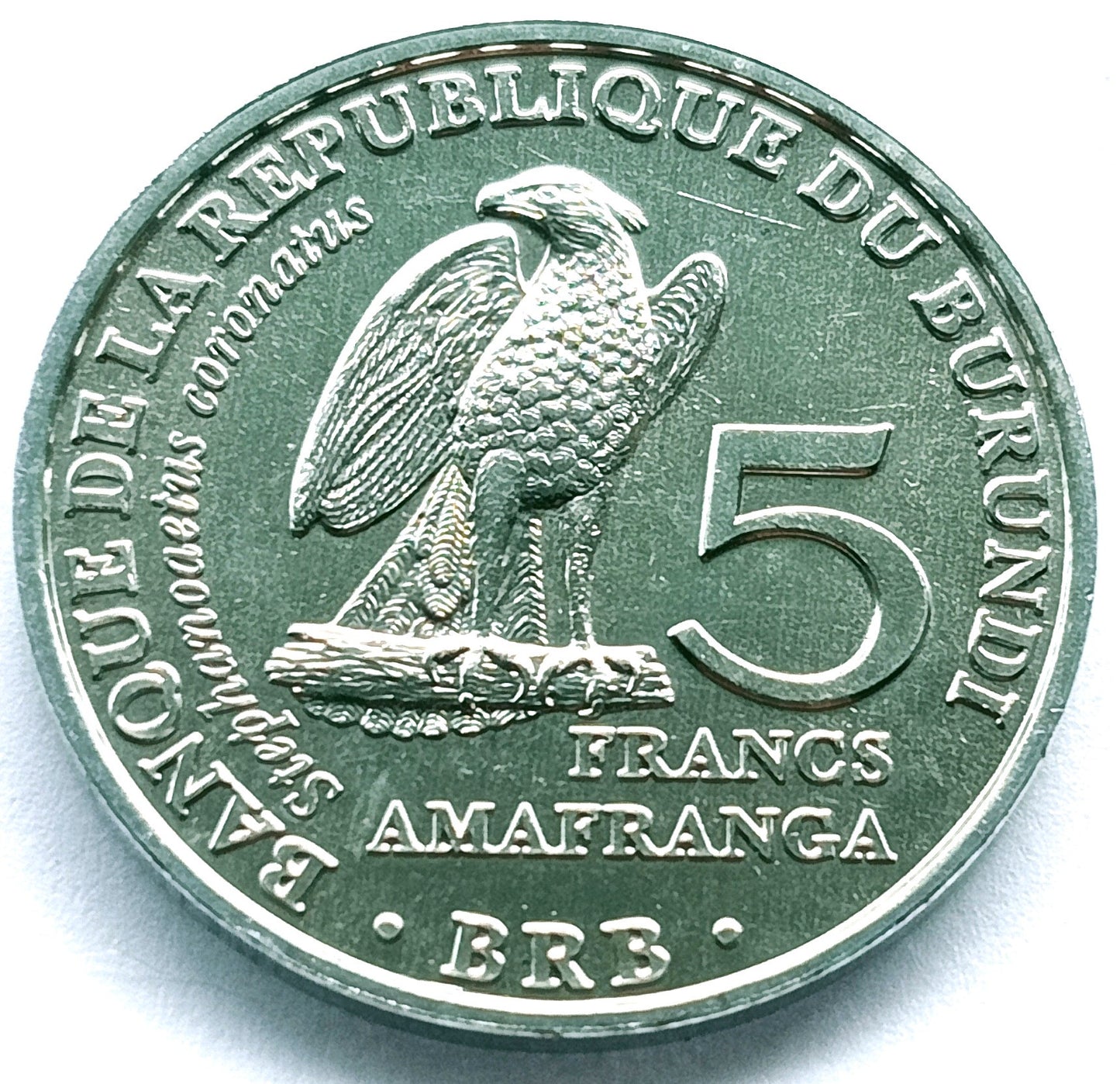 Burundi 5 Franków 2014 Ptaki - wojownik wspaniały (Stephanoaetus coronatus)