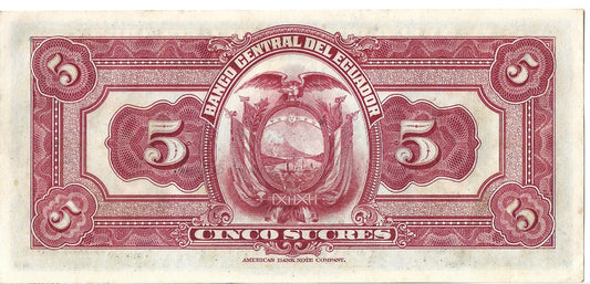 Ekwador 5 Sucre 1938 XF