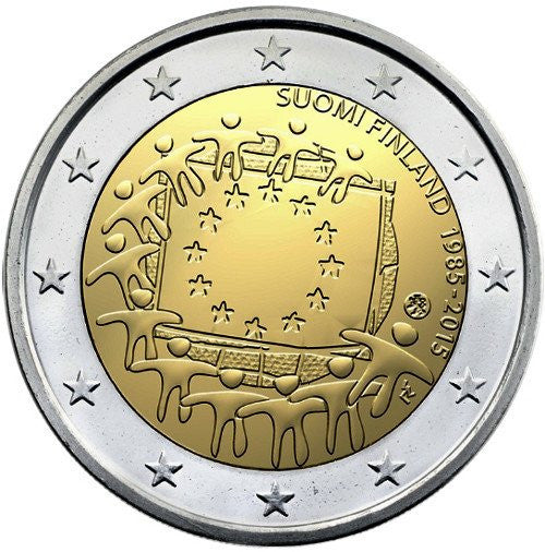 Finlandia 2 euro 2015 30-lecie istnienia flagi europejskiej (Finlandia)