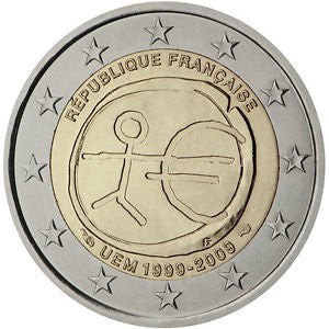 Francja 2 euro 2009 10-lecie wprowadzenia systemu euro (Francja)