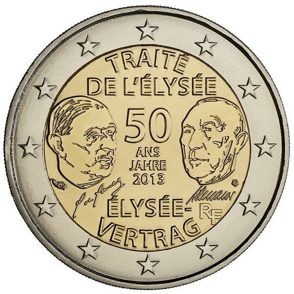 Francja 2 euro 2013 50 rocznica Traktatu Elizejskiego (Francja)