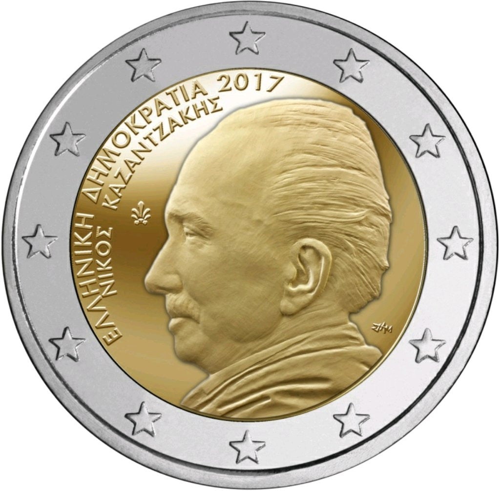Grecja 2 euro 2017 Pamięci Nikosa Kazandzakisa w 60 rocznicę śmierci