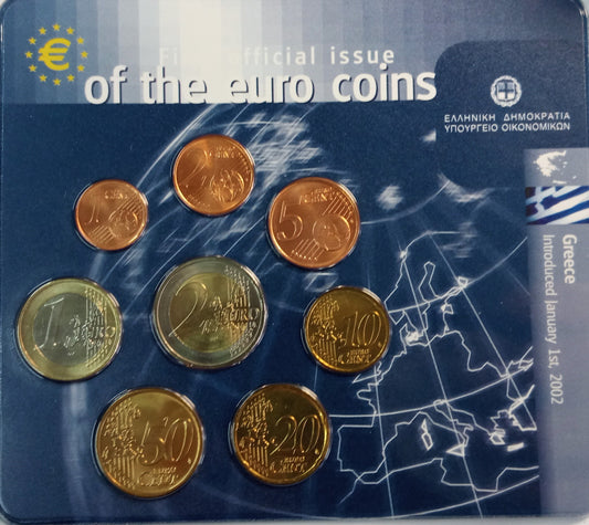 Grecja 2002 zestaw monet 1 cent do 2 euro