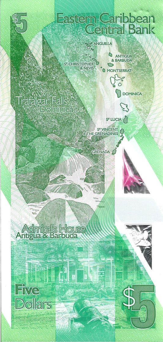 Karaiby Wschodnie 5 Dolarów 2020 - UNC