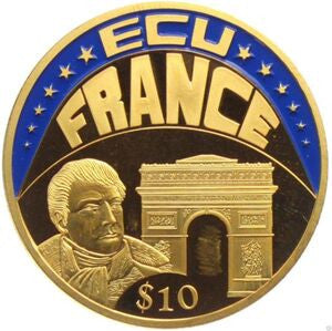 Liberia 10 Dolarów 2002 ECU - Francja