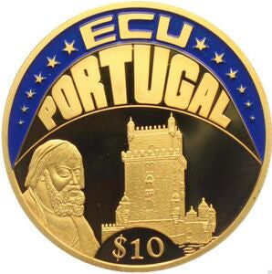 Liberia 10 Dolarów 2002 ECU - Portugalia
