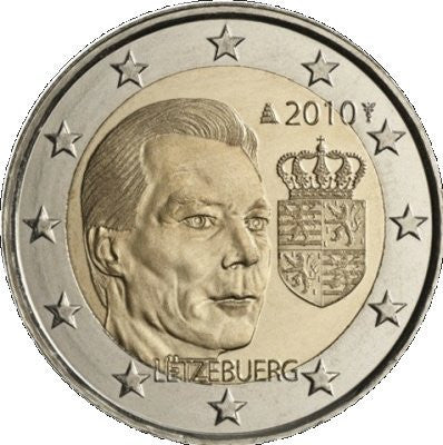 Luksemburg 2 euro 2010 Herb książęcy Wielkiego Księcia Henryka
