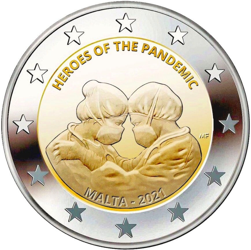 Malta 2 euro 2021 Bohaterowie w pandemii