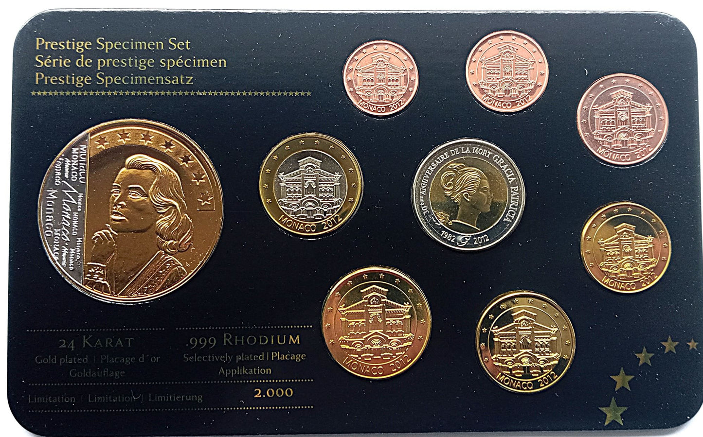 Monako zestaw euro i eurocent (wzór) 2012