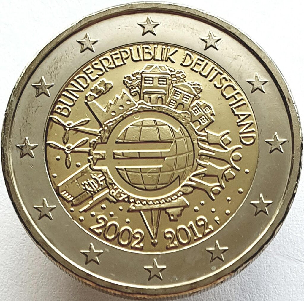 Niemcy 2 euro 2012 10-lecie banknotów i monet euro (Niemcy)