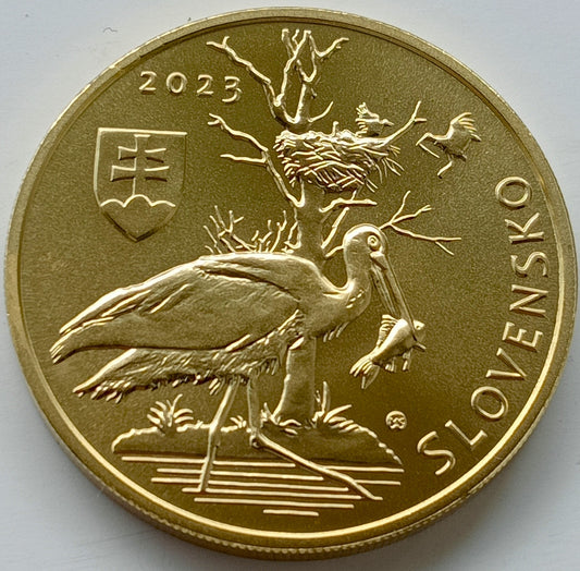 Słowacja 5 euro 2023 Bocian czarny