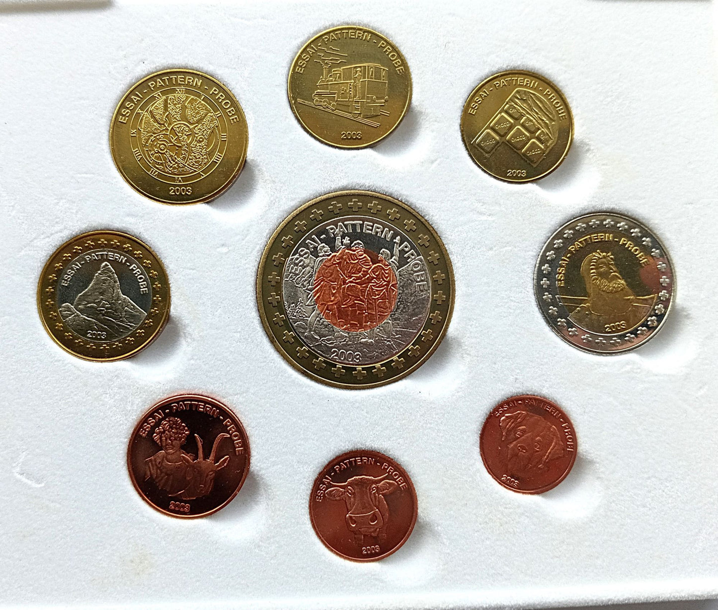 Szwajcaria zestaw euro i eurocent (wzór) 2003