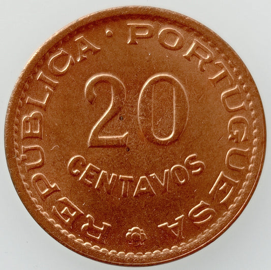 Timor Wschodni 20 Centavo Timoru Portugalskiego 1970