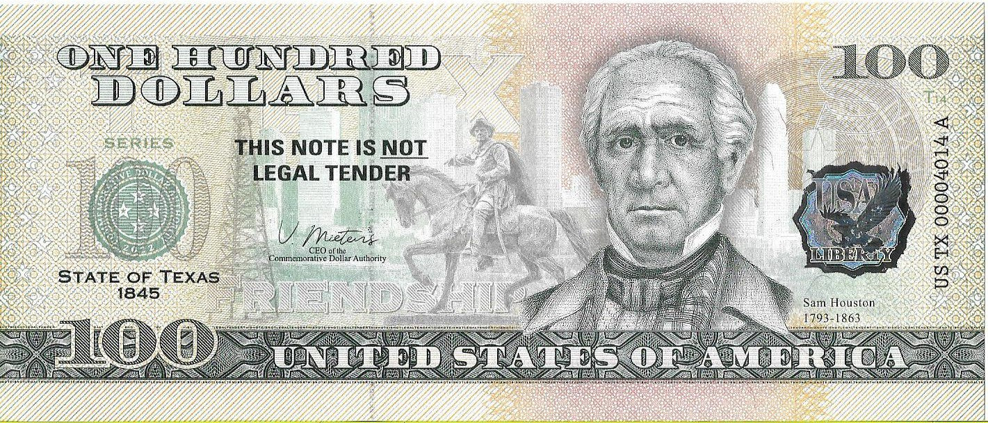 USA 100 Dolarów 2022 Texas Commemorative Dollar