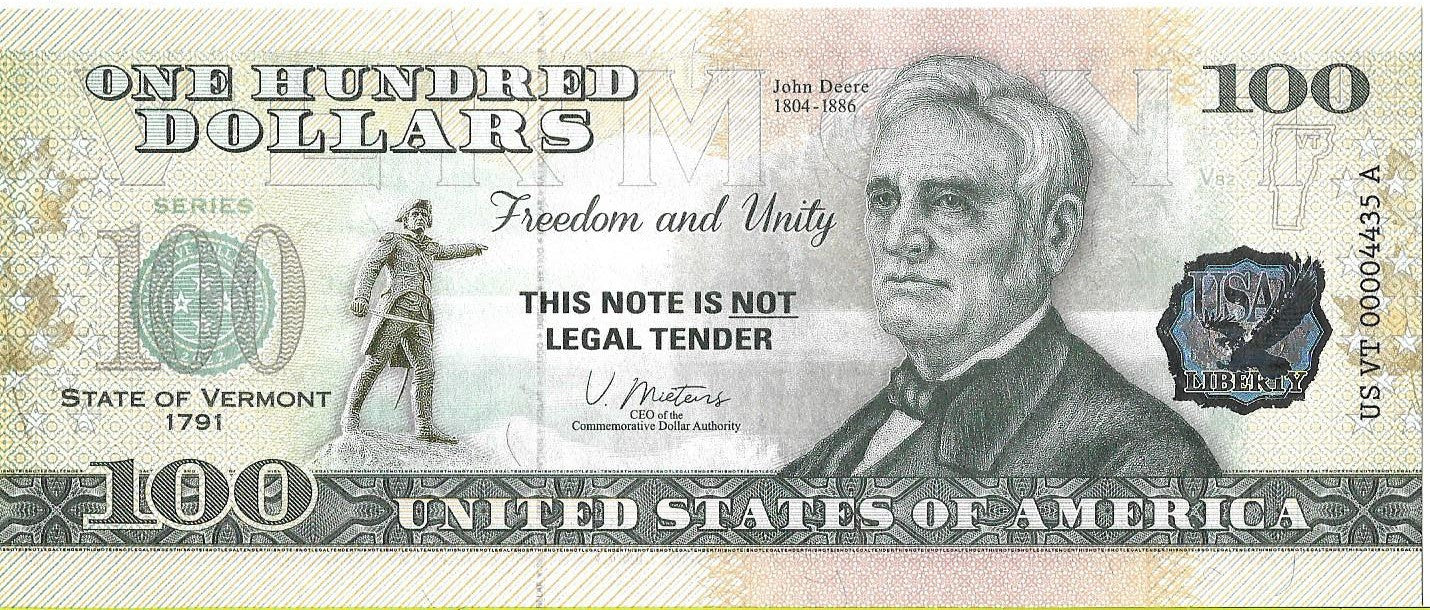 USA 100 Dolarów 2022 Vermont Commemorative Dollar