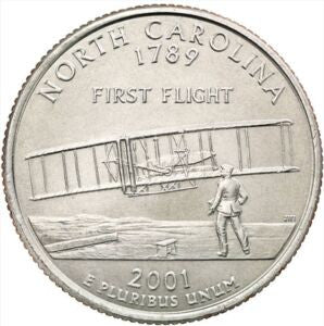 USA 25 centów / ćwiartka 2001 Karolina Północna