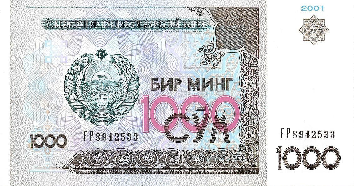 Uzbekistan 1000 Som 2001 - UNC