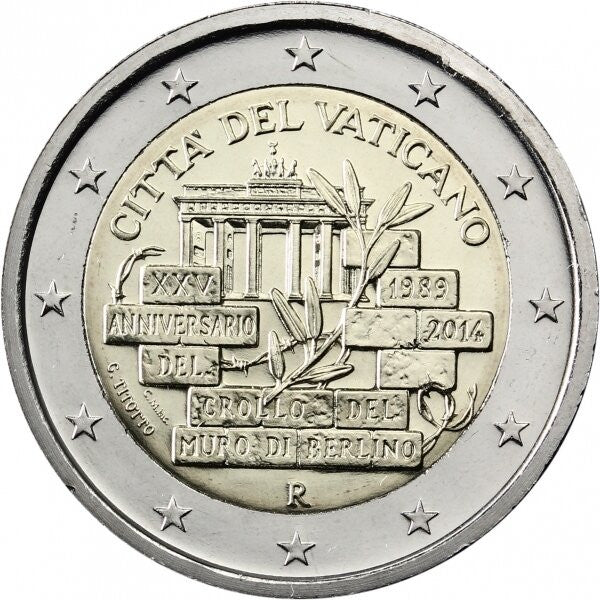 Watykan 2 euro 2014 25 rocznica Upadku Muru Berlińskiego (Watykan)