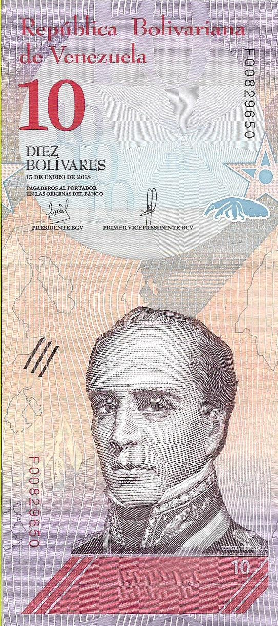 Wenezuela 10 Bolivar 2018 - UNC