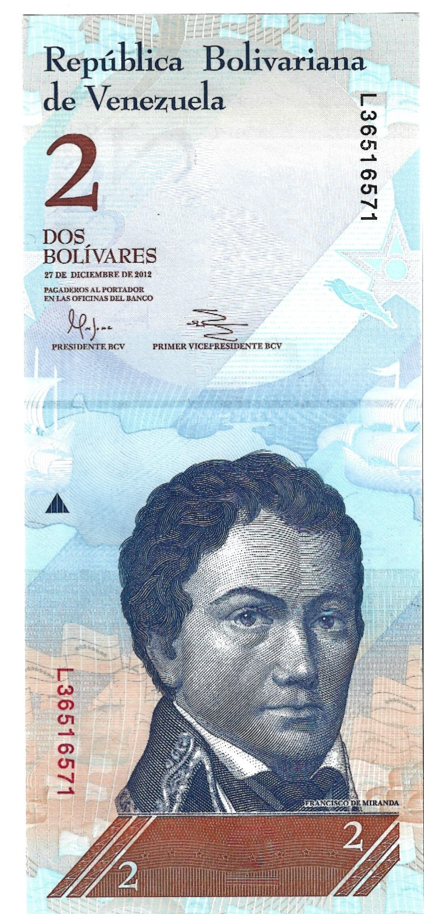 Wenezuela 2 Bolivar 2012 - UNC