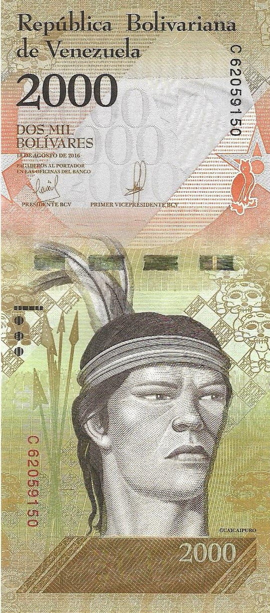 Wenezuela 2000 Bolivar 2016 - UNC
