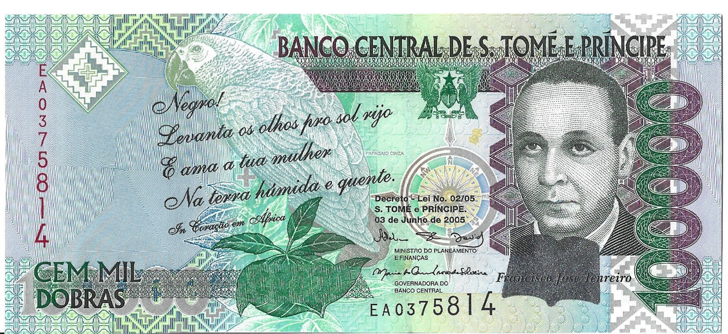 Wyspy Świętego Tomasza i Książęca 100 000 Dobras 2005 - UNC