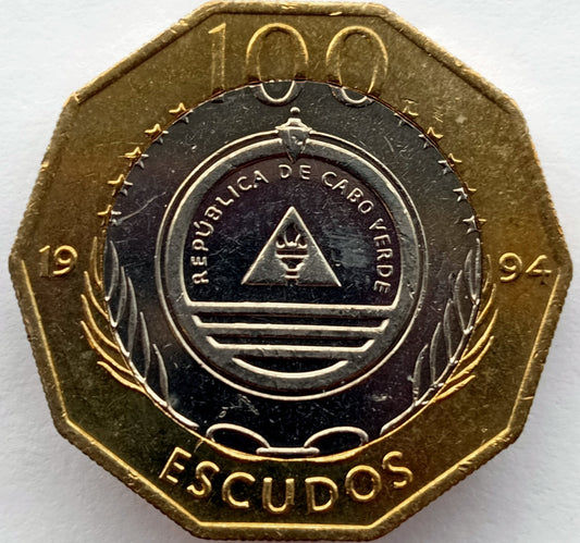 Wyspy Zielonego Przylądka 100 Eskudo 1994 Ptaki - Skowronek wyspowy