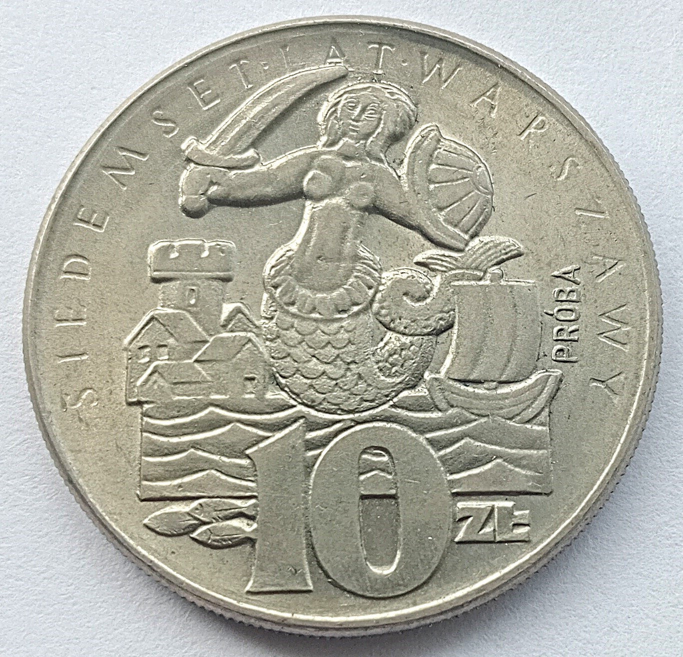 10 Złotych 1965 (próba) 700-lecie Warszawy