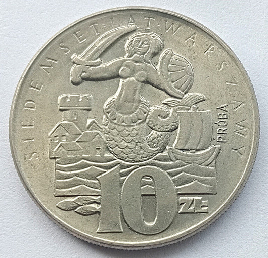 10 Złotych 1965 (próba) 700-lecie Warszawy