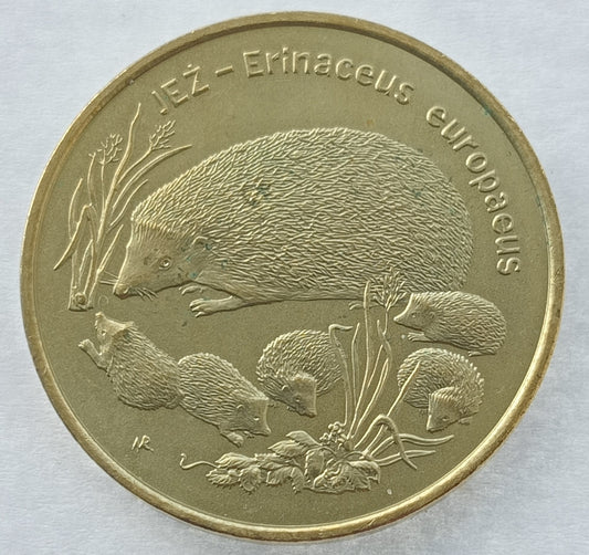 2 zł 1996 - Zwierzęta świata: Jeż (łac. Erinaceus europaeus)
