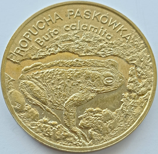 2 zł 1998 - Zwierzęta świata: Ropucha paskówka