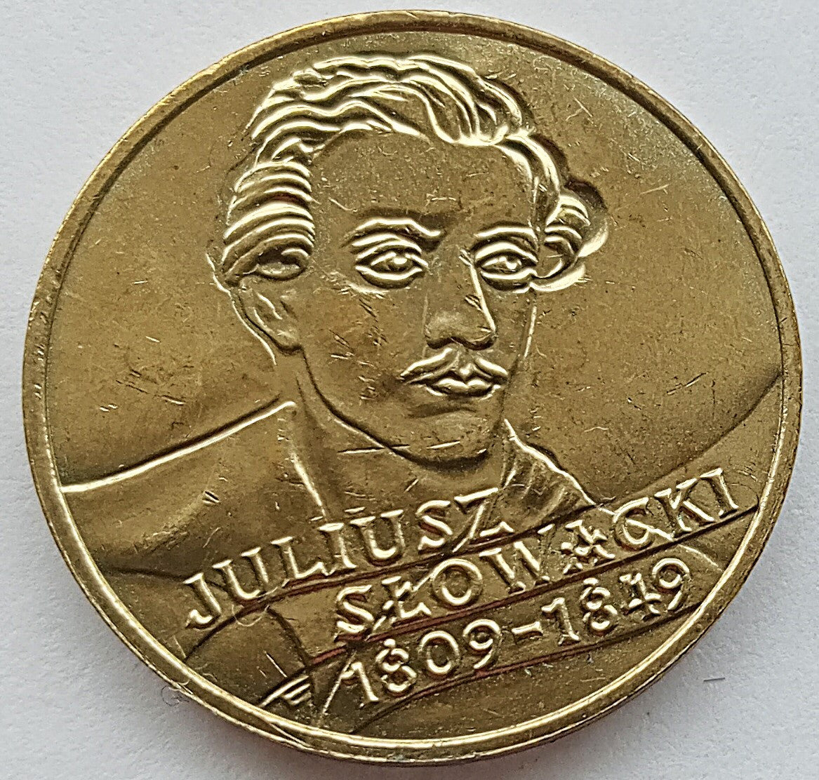 2 zł 1999 - 150. rocznica śmierci Juliusza Słowackiego (1809 - 1849)
