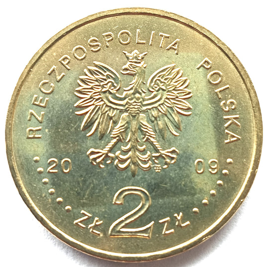 2 zł 2009 -  65. rocznica Powstania Warszawskiego – poeci warszawscy: Krzysztof Kamil Baczyński i Tadeusz Gajcy