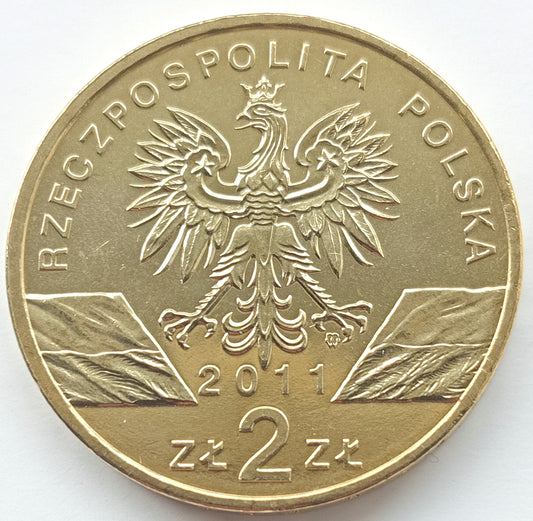 2 zł 2011 - Zwierzęta świata – borsuk (Meles meles)