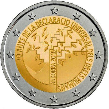 Andora 2 euro 2018 70-lecie powstania Powszechnej Deklaracji Praw Człowieka (Andora)