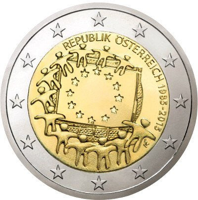 Austria 2 euro 2015 30-lecie istnienia flagi europejskiej (Austria)