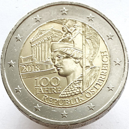 Austria 2 euro 2018 100 lat Republiki Austrii