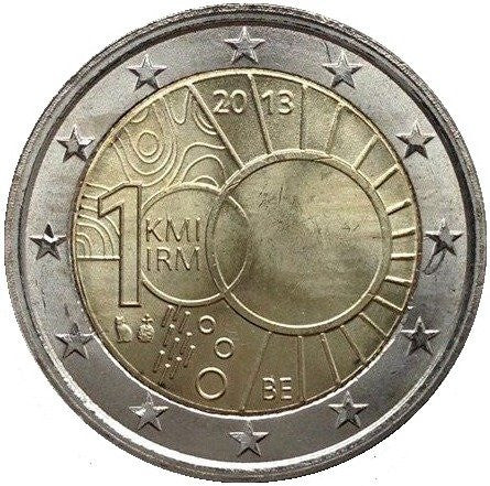 Belgia 2 euro 2013 100-lecie Królewskiego Instytutu Meteorologicznego