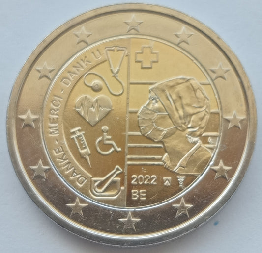 Belgia 2 euro 2022 Podziękowanie służbie zdrowia za walkę z pandemią Covid