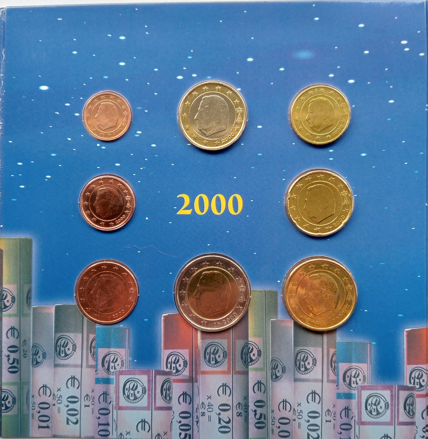 Belgia Różne euro zestaw menniczy od 1999 do 2001