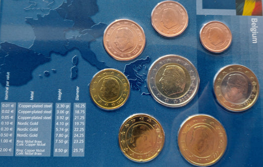 Belgia zestaw monet 1 cent do 2 euro